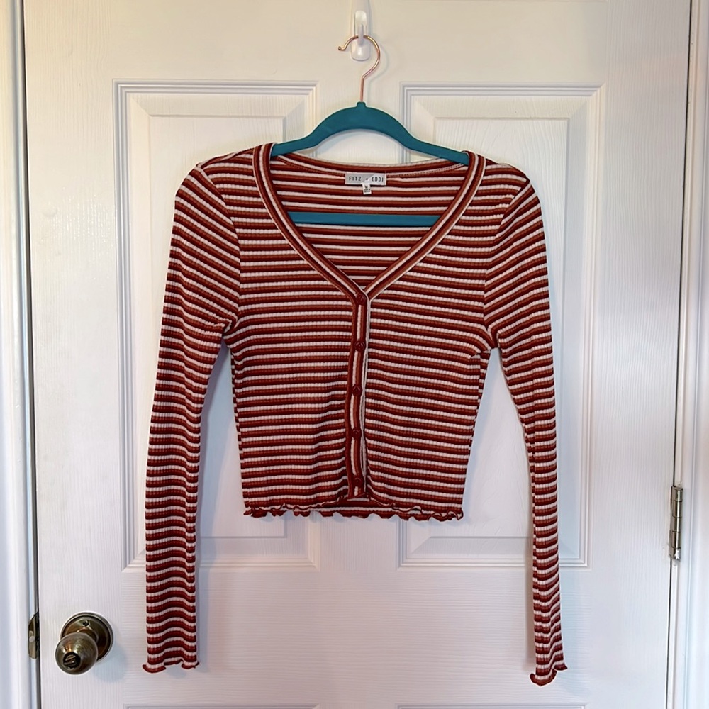 Long sleeve burnt orange top